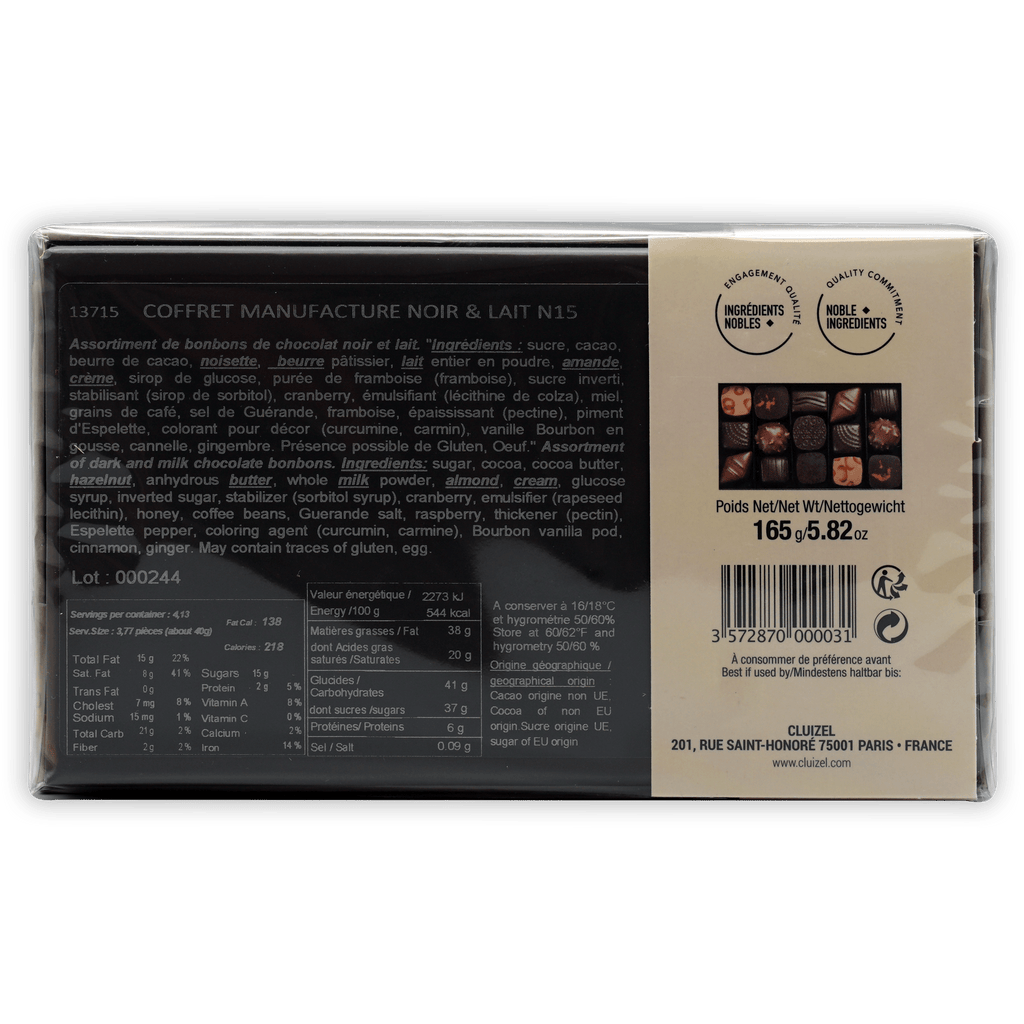 Michel Cluizel 15-piece dark and milk chocolate bon bons gift box