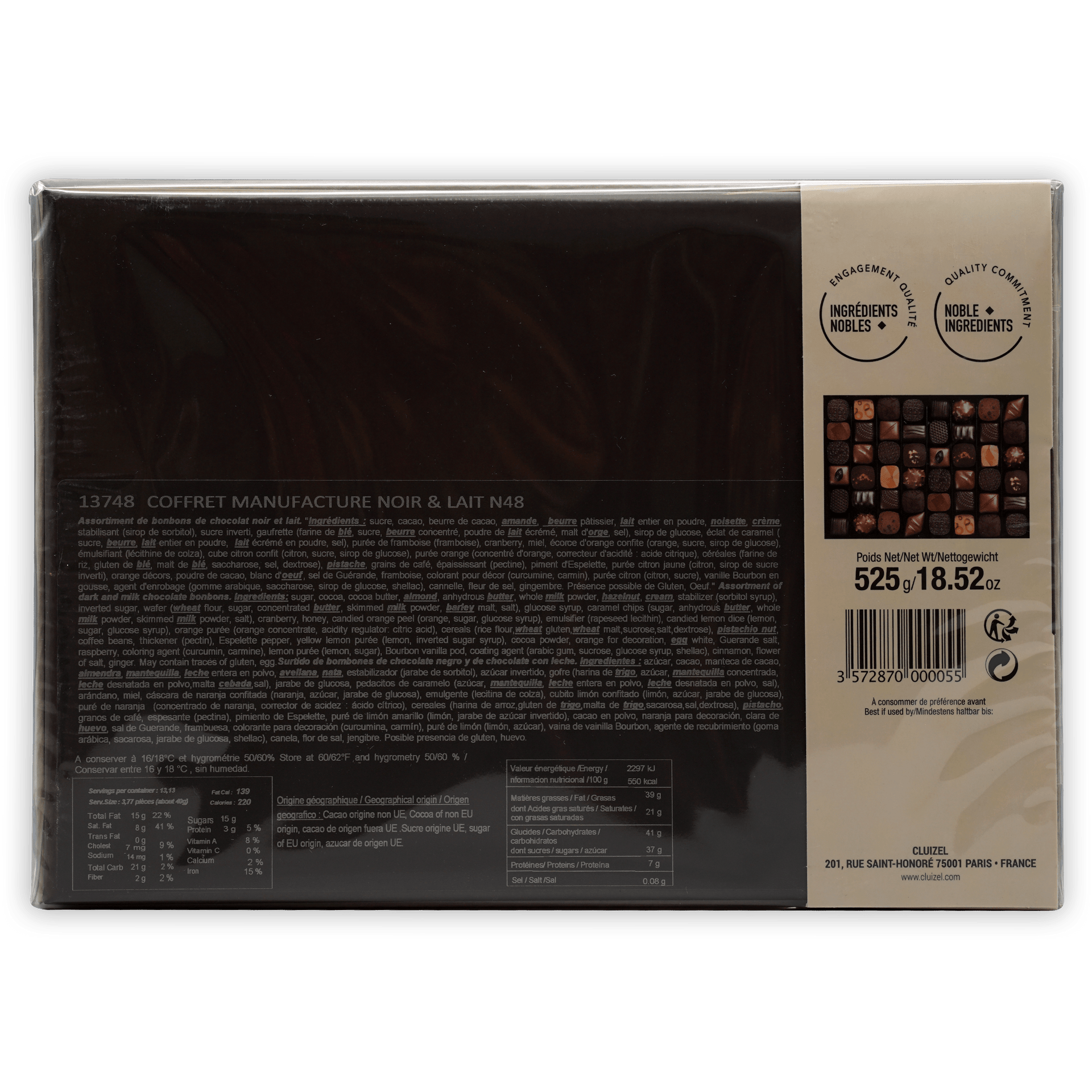 Michel Cluizel 48-piece black cream chocolate bonbons gift box