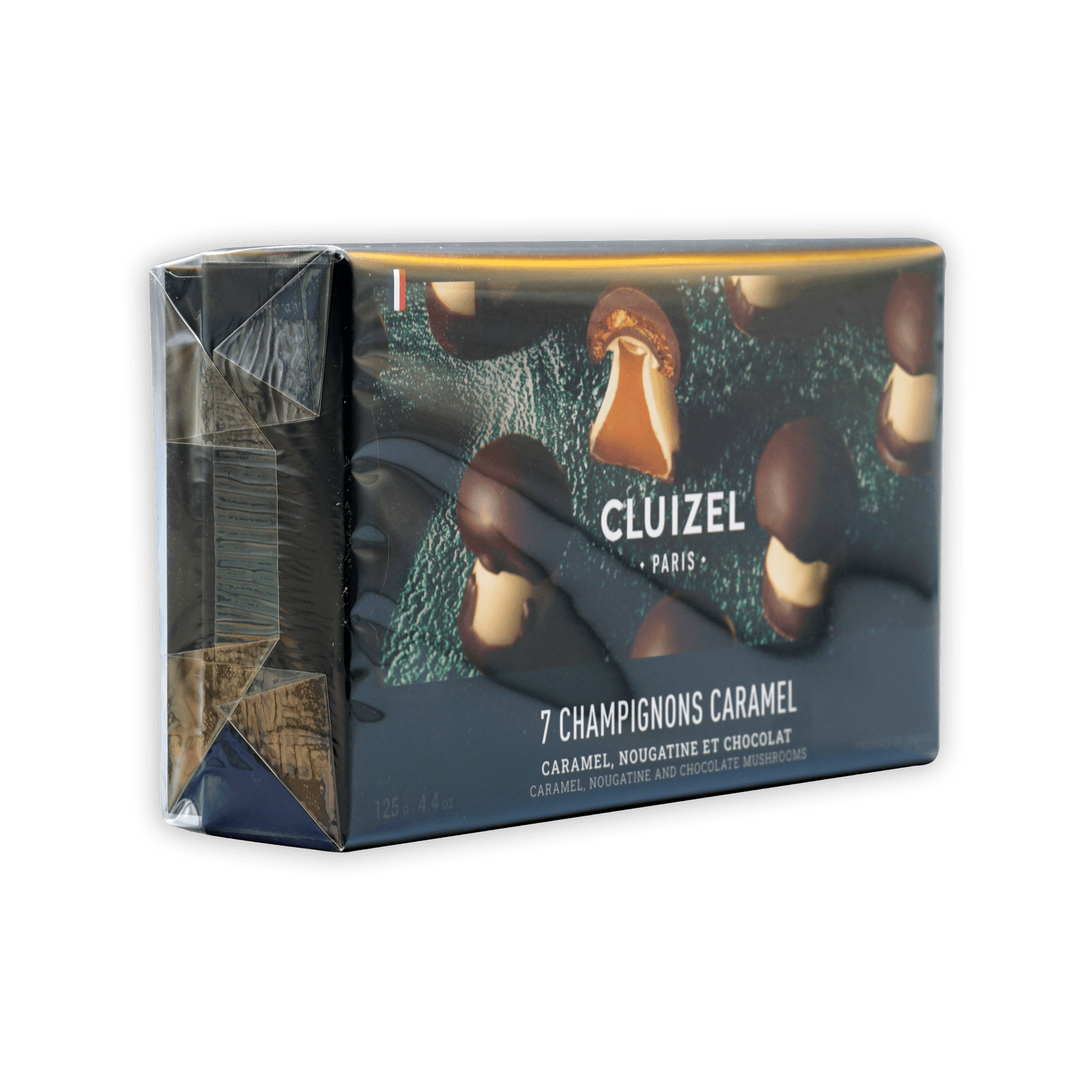 Michel Cluizel chocolate mushroom truffles box with caramel, 7 mushrooms