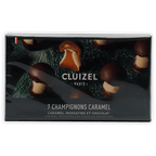 Michel Cluizel chocolate mushroom truffles with caramel in sleek black box
