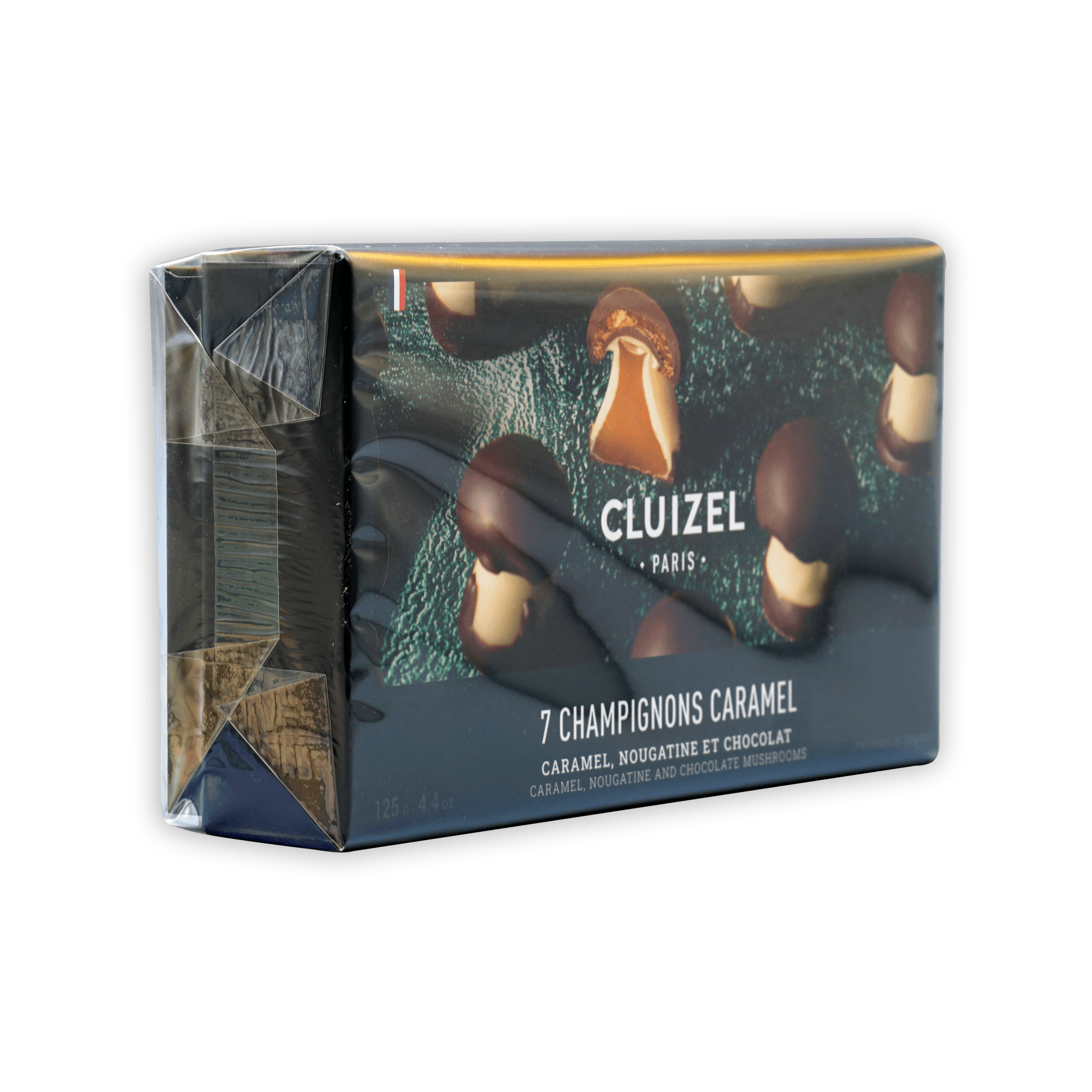 Michel Cluizel chocolate mushroom truffles box with caramel, 7 mushrooms