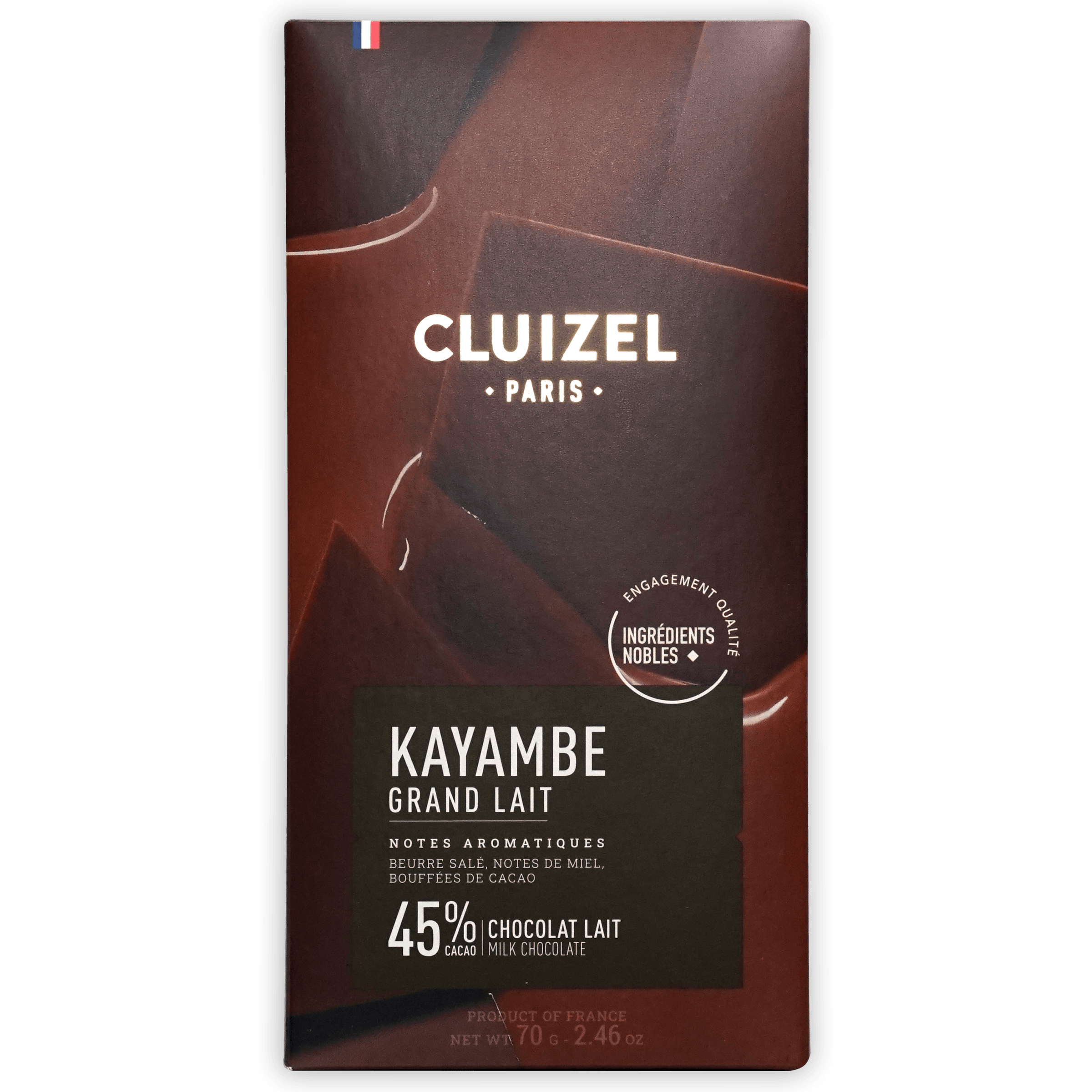 Michel Cluizel Grand Lait 45% sleek dark brown glossy wrapper