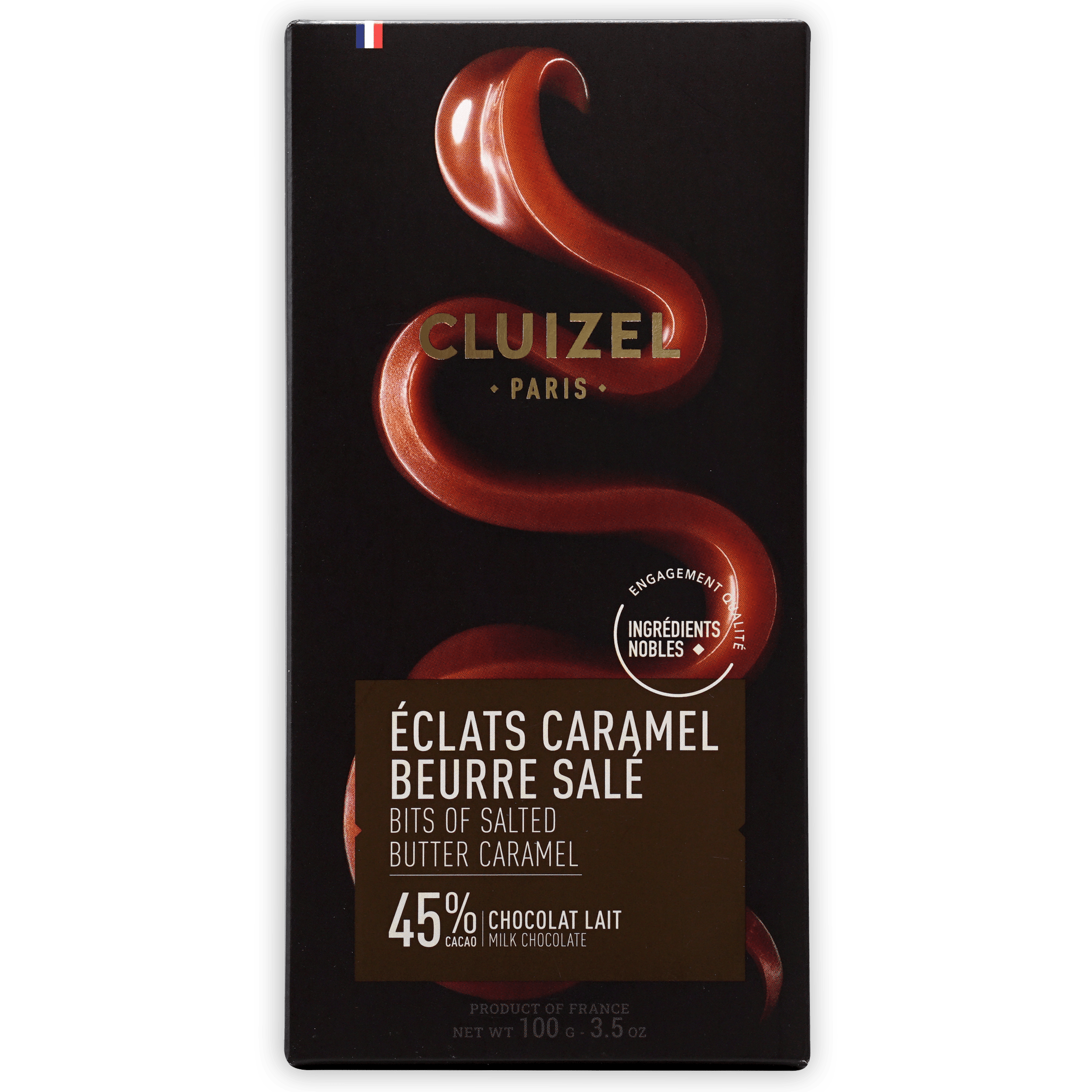 Michel Cluizel Paris salted butter caramel 45% milk chocolate bar