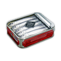 Michel Cluizel red silver tin with milk chocolate-covered sardines 5 pcs
