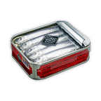 Michel Cluizel red silver tin with milk chocolate-covered sardines 5 pcs