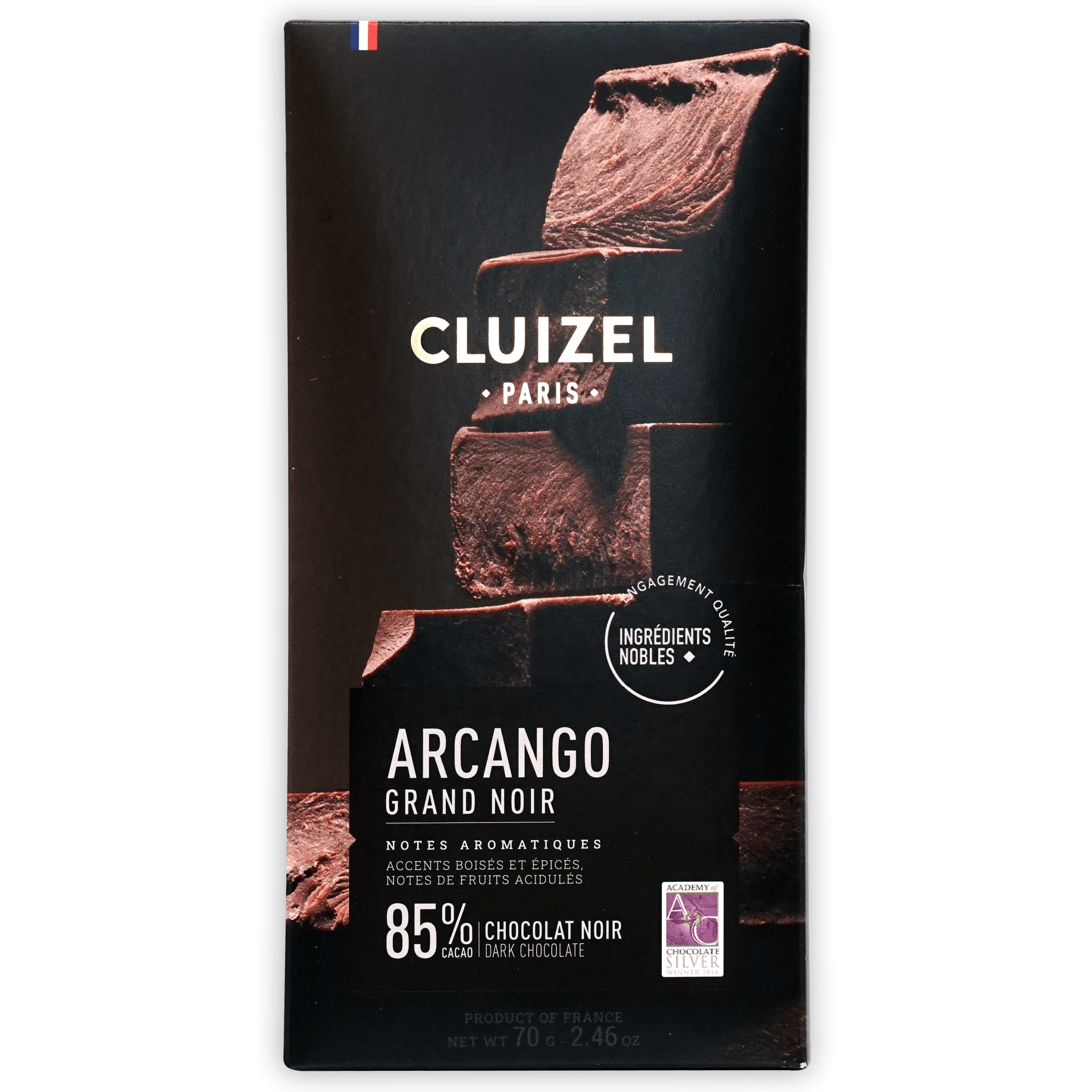 Michel Cluizel Noir 85% sleek black chocolate bar package