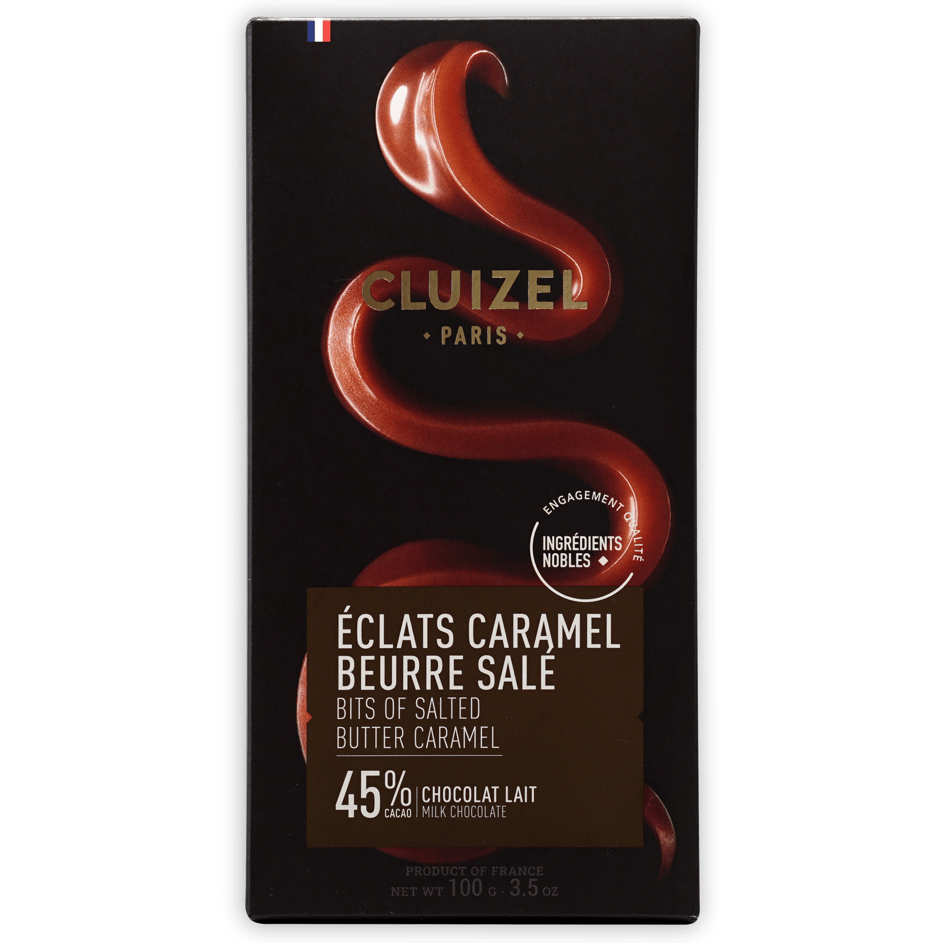 Michel Cluizel Paris salted butter caramel 45% milk chocolate bar