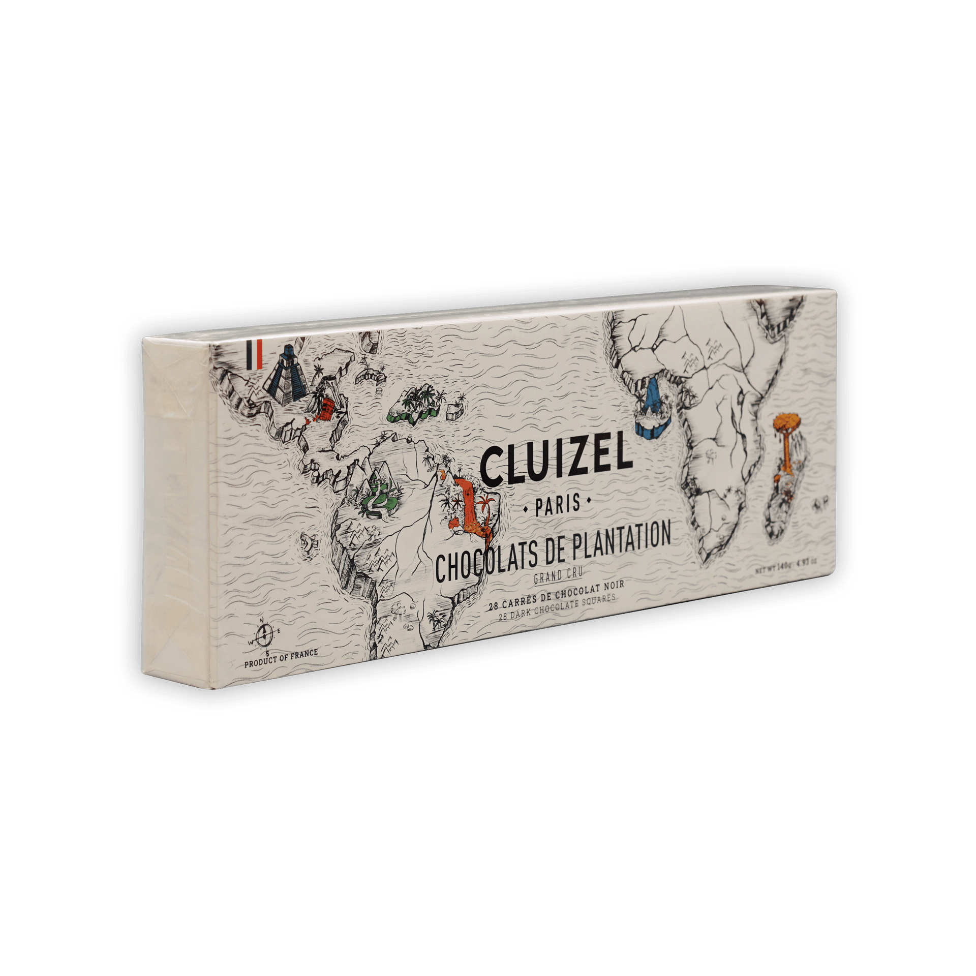 Michel Cluizel Single Estate Tasting Box with map design