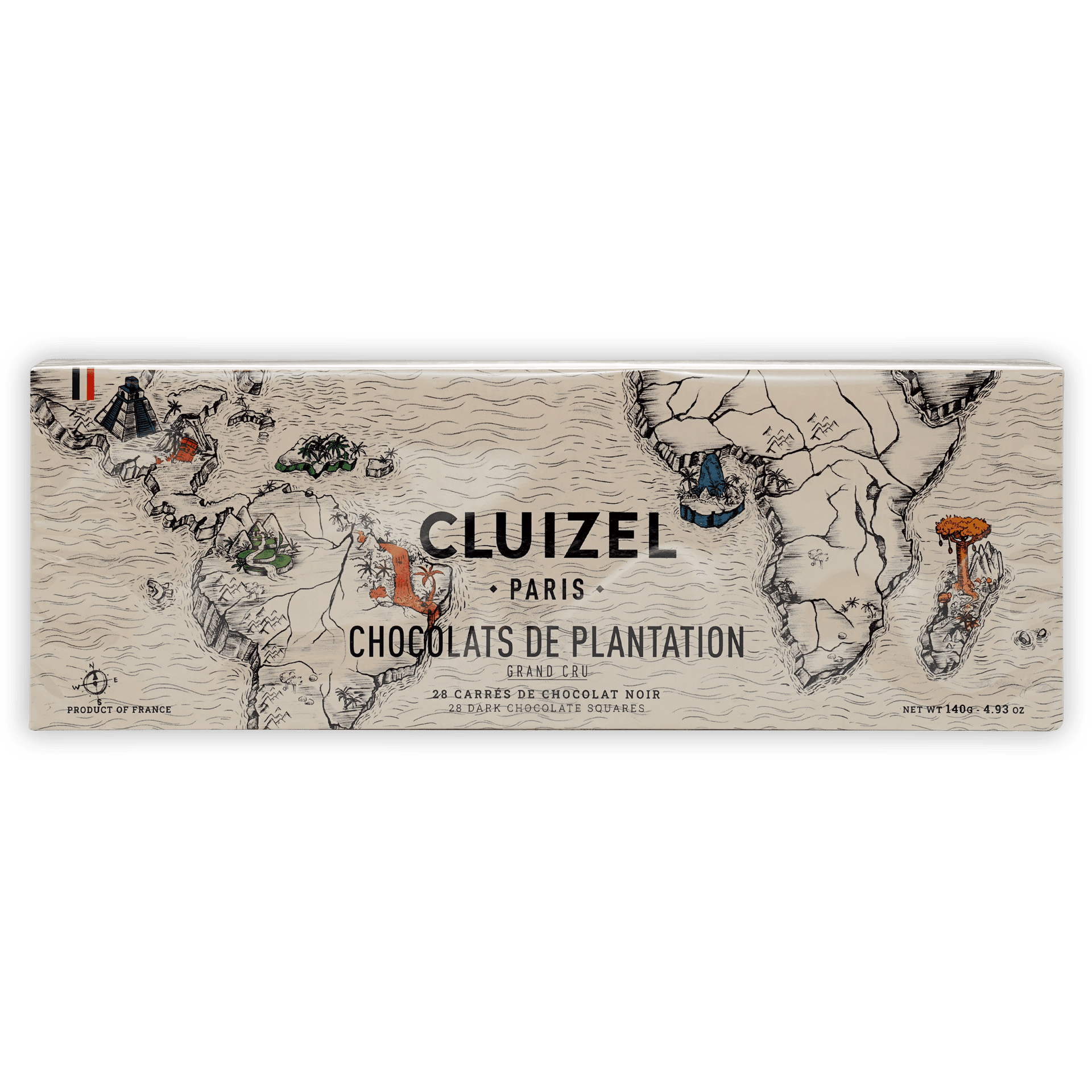 Michel Cluizel Single Estate Tasting Box with world map design