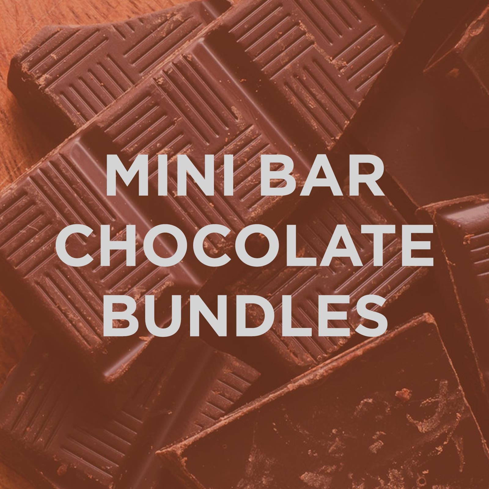 Dark chocolate mini bars with ridged texture in Mini Bar Chocolate Bundle 12 pack