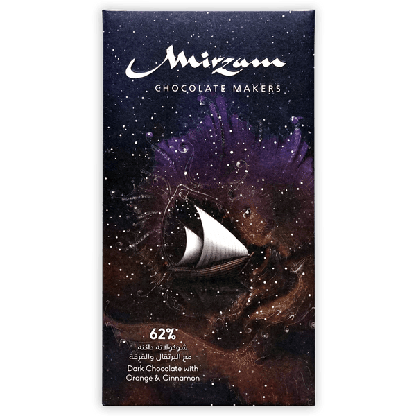 Mirzam Orange & Cinnamon 62% Dark Chocolate Bar