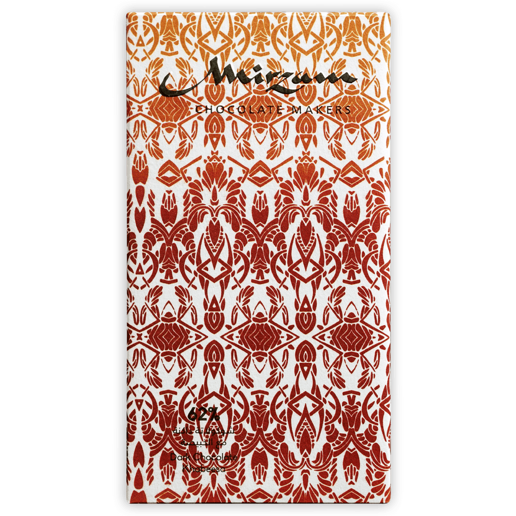 Mirzam Kabeesa dark chocolate bar with dates and spiced biscuits 62%