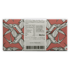 Omnom Milk of Madagascar 45% chocolate bar wrapper with pink background and bird illustrations