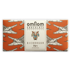 Omnom Nicaragua 73% orange wrapper with crocodile pattern and wolf logo