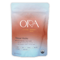 Ora Ceremonial Cacao Vibrant Vitality pouch with peach-to-blue gradient