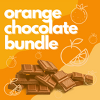 Orange flavored chocolate bar bundle: 5 rich dark brown glossy bars
