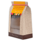 Pralus Cocoa Powder 100%: beige bag with orange label, pink band