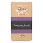 Pralus Ghana 75% chocolate bar, beige purple wrapper, Ghana Forastero 75% cocoa
