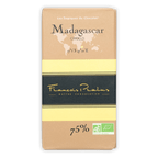 Pralus Madagascar 75% criollo dark chocolate bar with tan wrapper