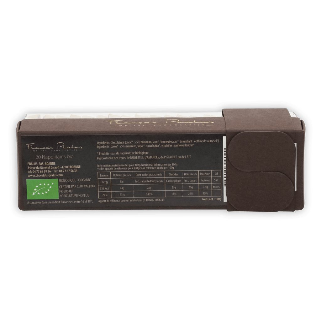 Pralus Napolitans Organic Vintages 20-piece chocolate bar box