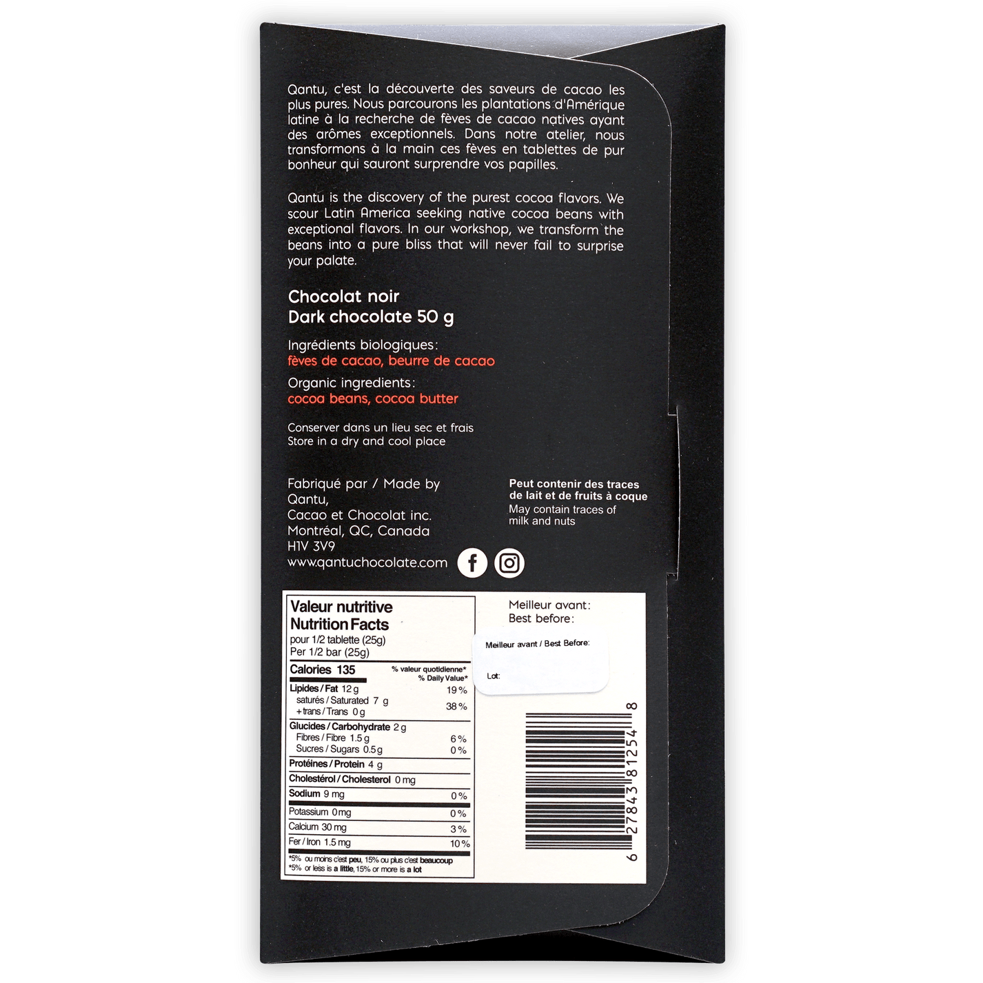 Qantu Chocolate Chunco 100% – Bar & Cocoa