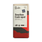 Raaka Bourbon Cask Aged 82% dark chocolate bar in textured wrapper