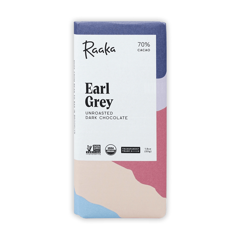 Raaka Earl Grey Chocolate 70% (Limited Edition) front packaging