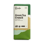 Raaka Green Tea Crunch 66% cacao unroasted dark chocolate bar