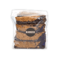 Ranger Chocolate Hazelnut Biscotti: 4 chocolate-covered slices in clear bag