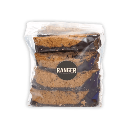 Ranger Chocolate Hazelnut Biscotti: 4 chocolate-covered slices in clear bag