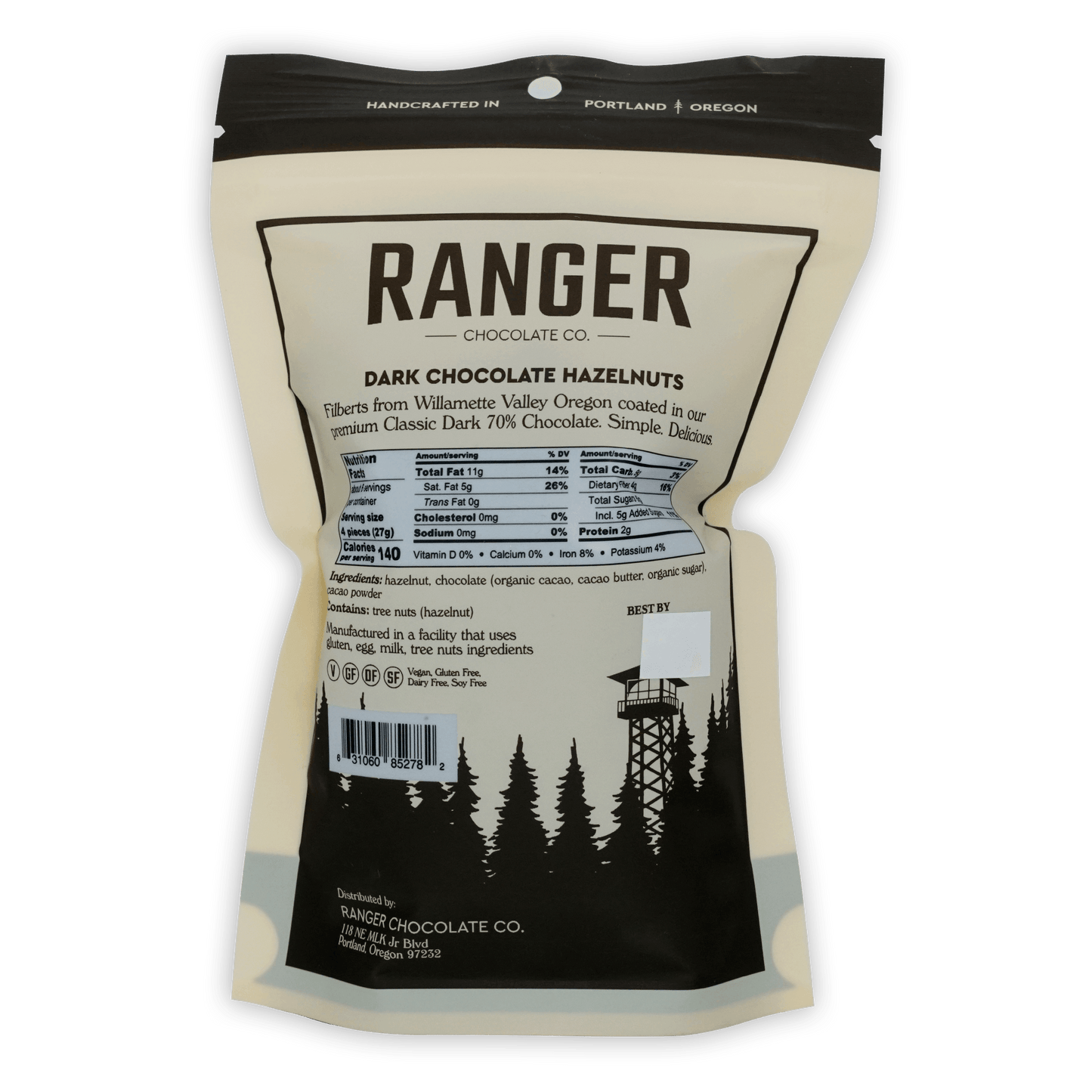 Ranger Dark Chocolate Coated Hazelnuts 70%