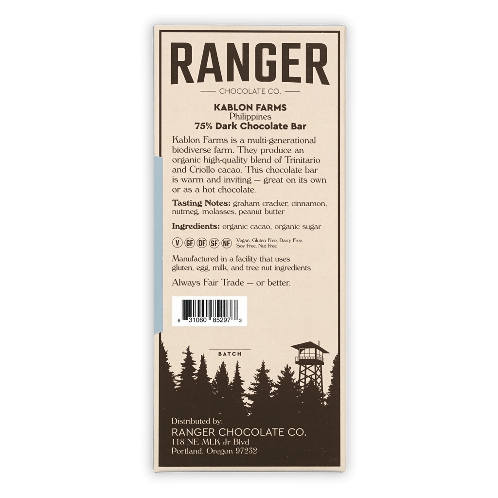 Ranger Dark Kablon Philippines 75% chocolate by Ranger Chocolate Co