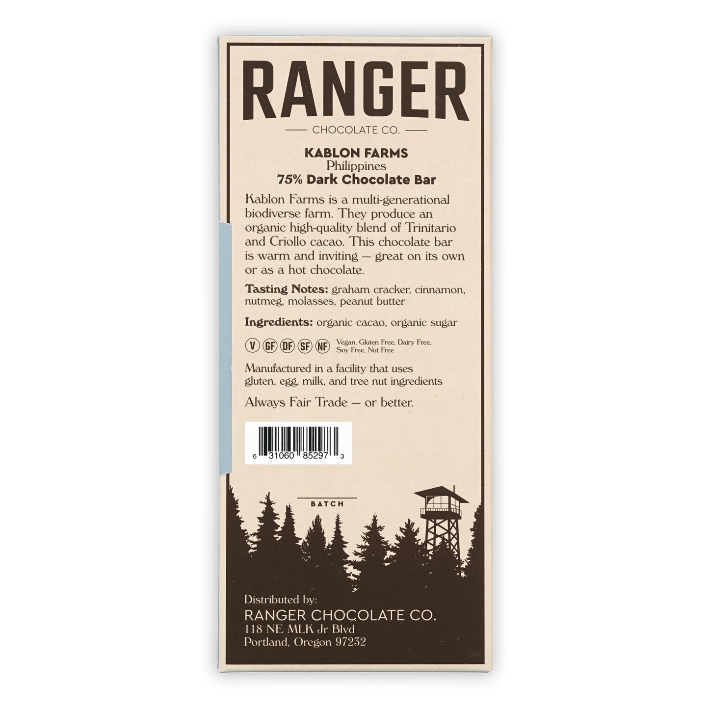 Ranger Dark Kablon Philippines 75% chocolate by Ranger Chocolate Co