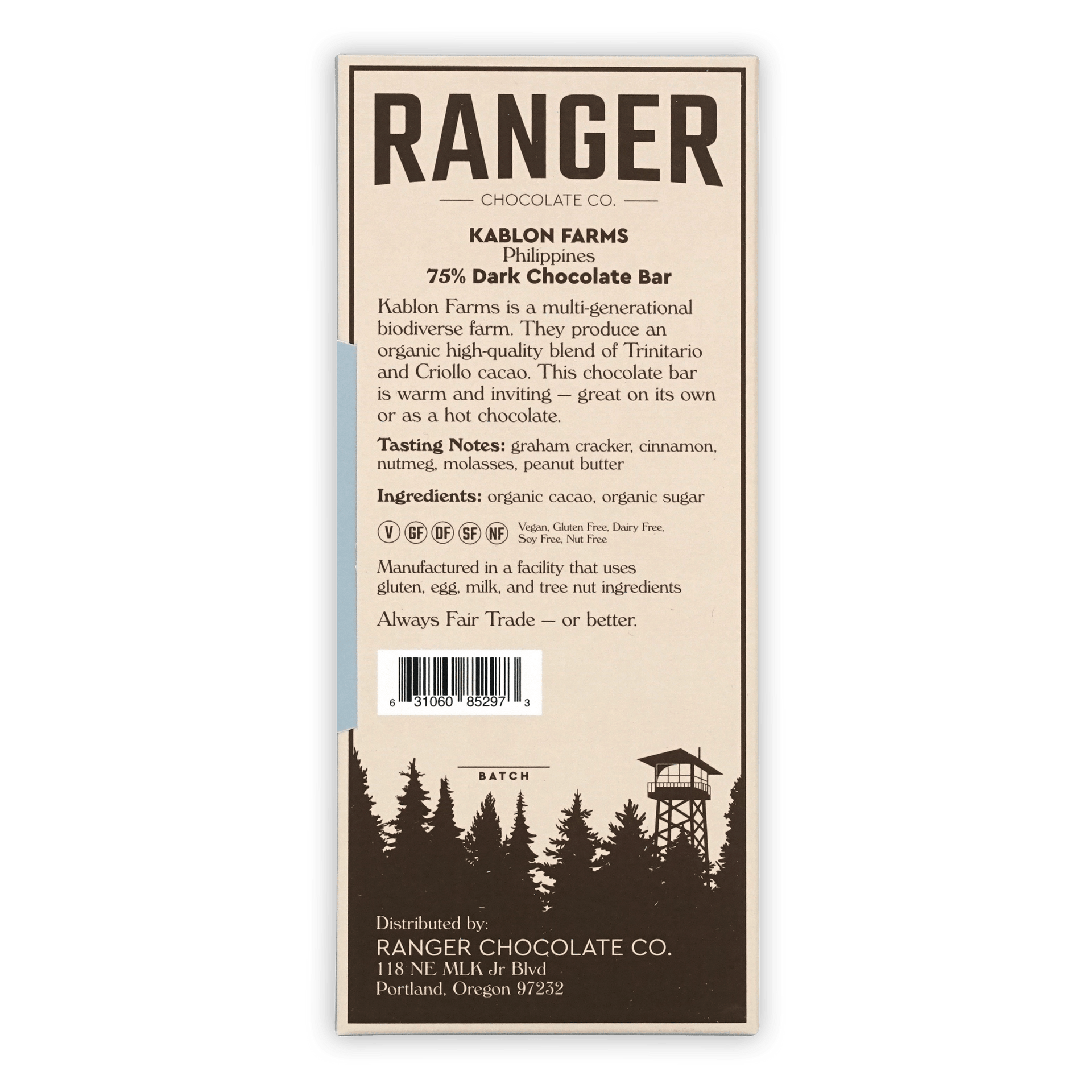 Ranger Dark Kablon Philippines 75% chocolate by Ranger Chocolate Co