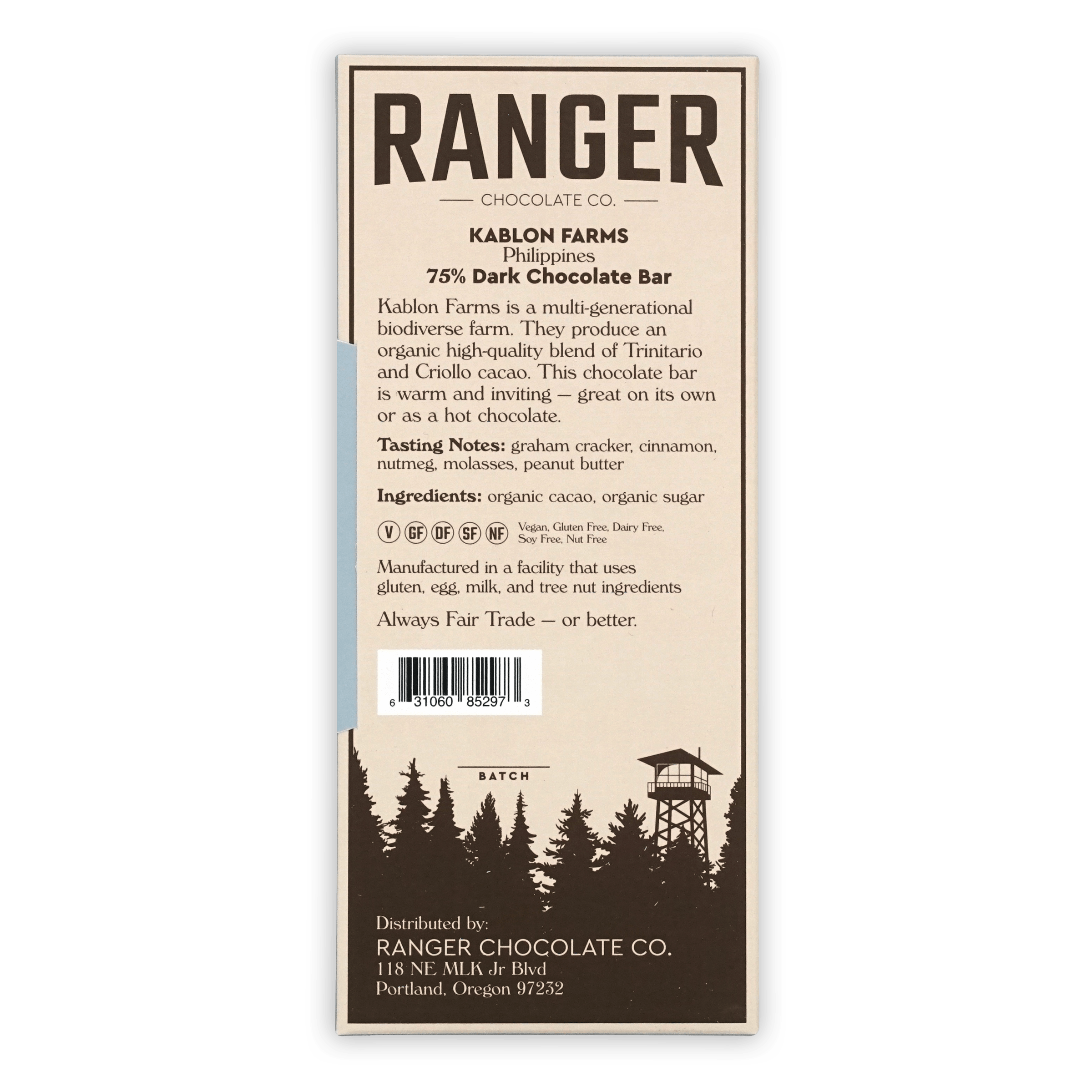 Ranger Dark Kablon Philippines 75% chocolate by Ranger Chocolate Co
