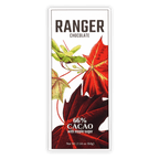 Ranger Dark Maple Chocolate 66% bar with red green maple leaves wrapper