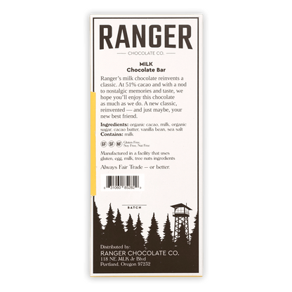 Ranger Milk Chocolate 51% product displaying Ranger Chocolate Co