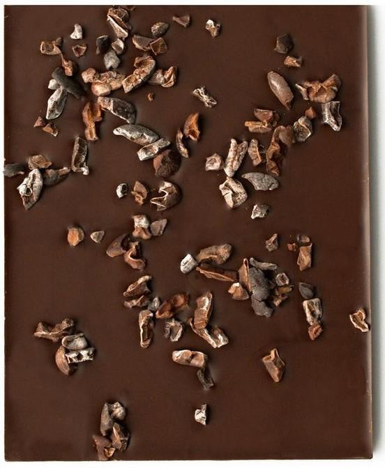Soma Abstract Chocolate Science 75% dark chocolate bar with cacao nibs