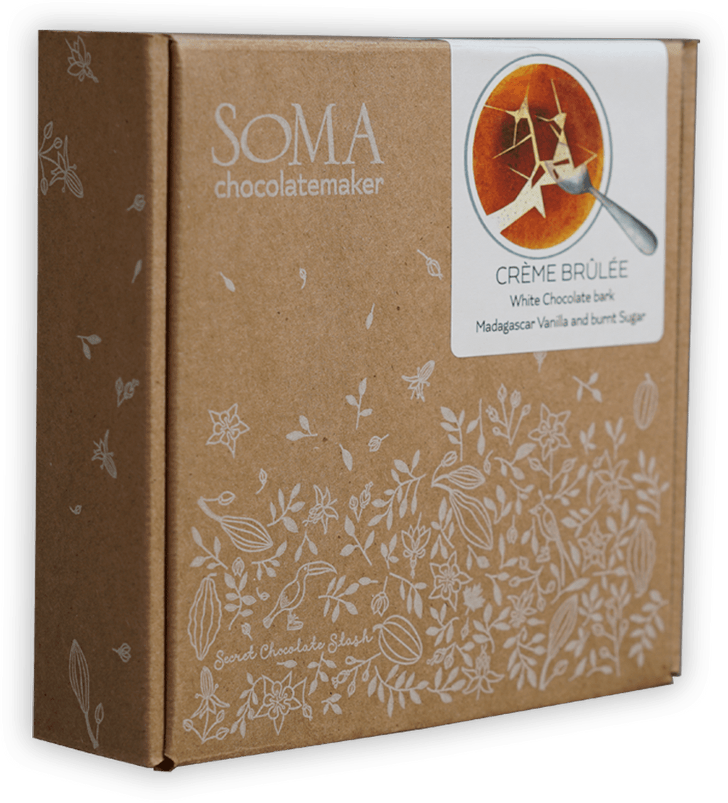 Soma chocolatemaker crème brûlée white chocolate bark box, 125g