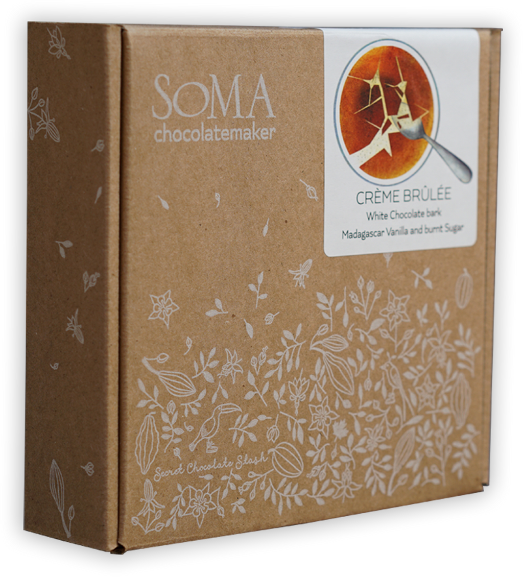 Soma chocolatemaker crème brûlée white chocolate bark box, 125g