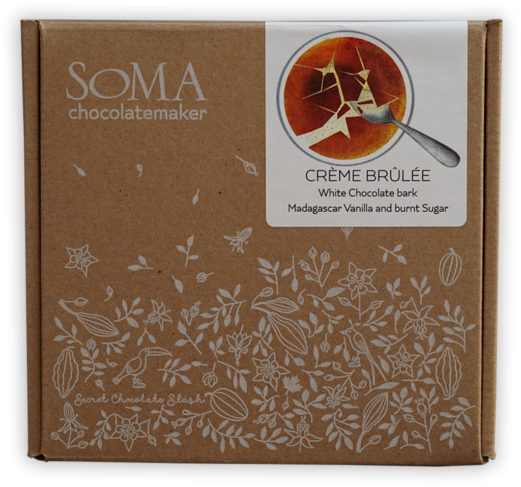 Soma chocolatemaker crème brûlée white chocolate bark box, 125g