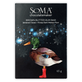 Soma Brown Butter Rum Bar with green-headed duck in red boots, snowflakes