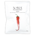 Soma Chocolatemaker Maya spicy drinking chocolate white pouch with chili watercolor