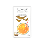 Soma Mini Mango Lassi Bar: 33g chocolate with mango yogurt smoothie illustration