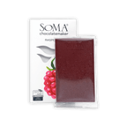 Soma Mini Raspberry Bar: deep red chocolate with embossed floral design