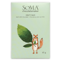 Soma Minty Milk Chocolate Bar 51%: light green package with squirrel illustration