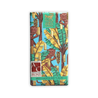 Theo & Philo Milk Chocolate Turon 44% bar in turquoise gold foil with monkeys
