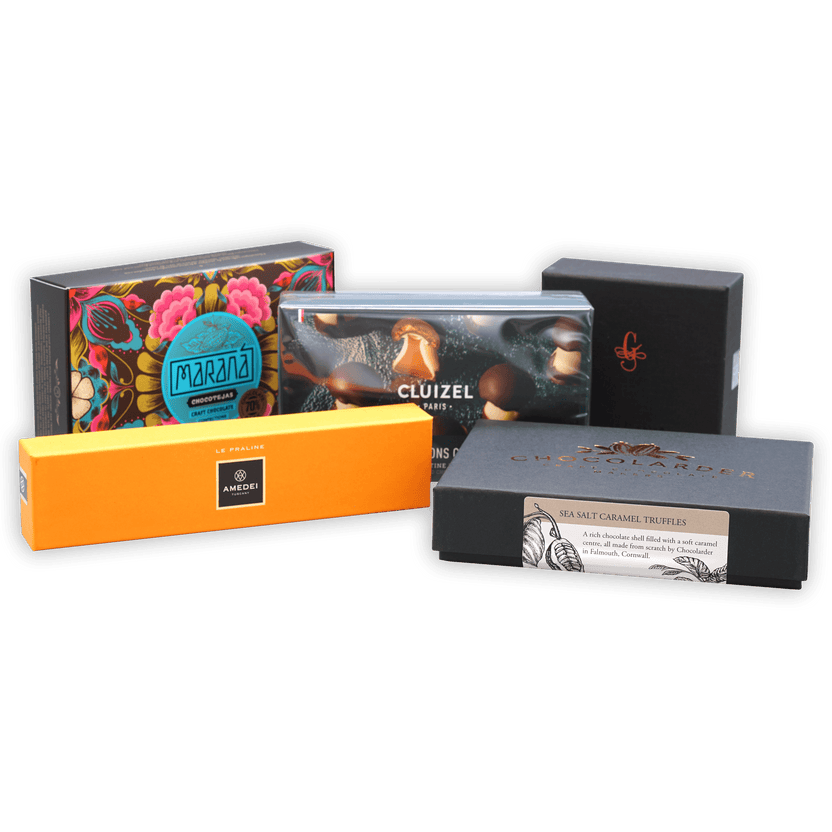 Vibrant Amedei chocolate box in Ultimate Chocolate Truffle & Praline Bundle
