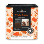 Valrhona Cocoa Powder 100% in orange beige patterned tin