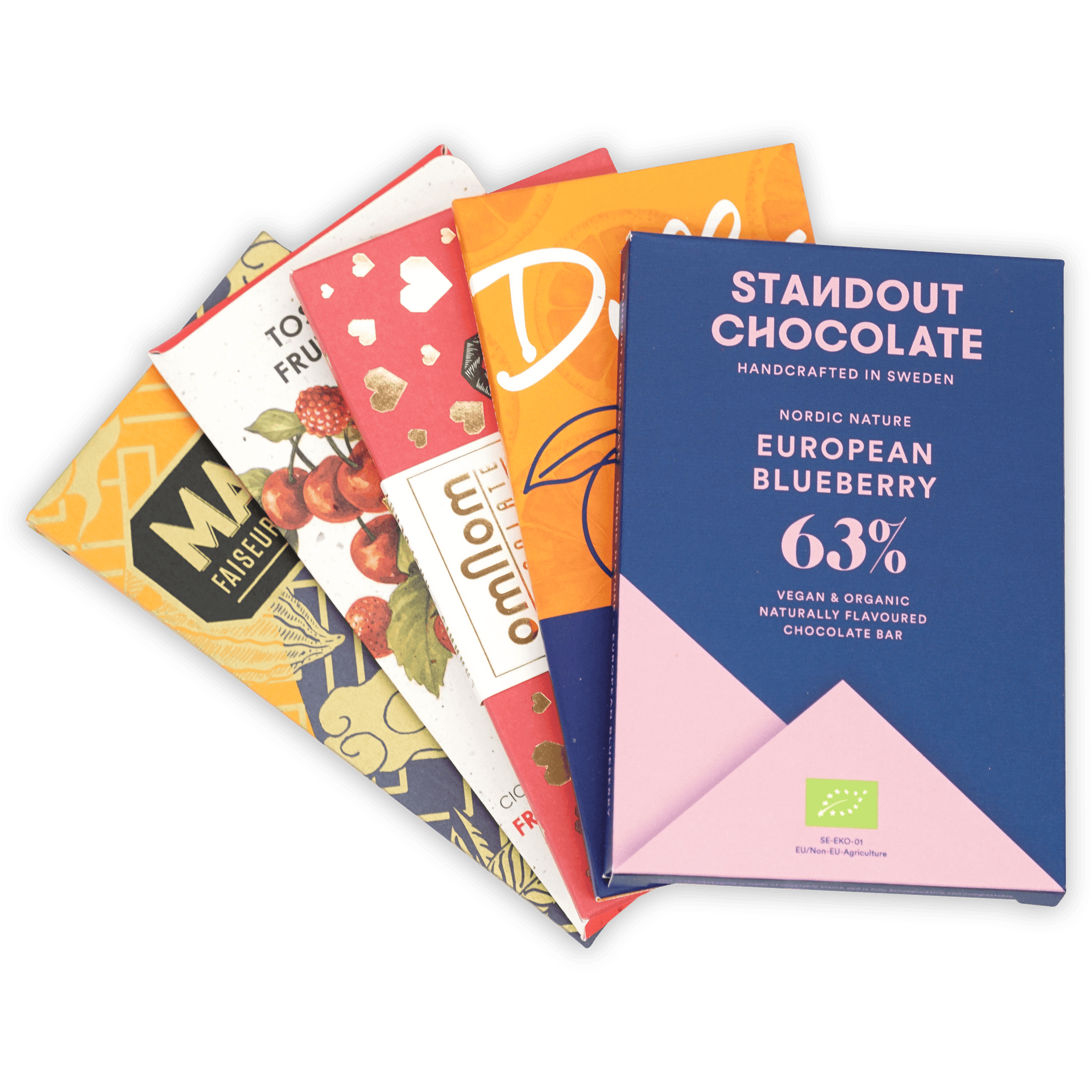 Standout Chocolate Nordic Blueberry bar wrapper in Very Fruity Bundle